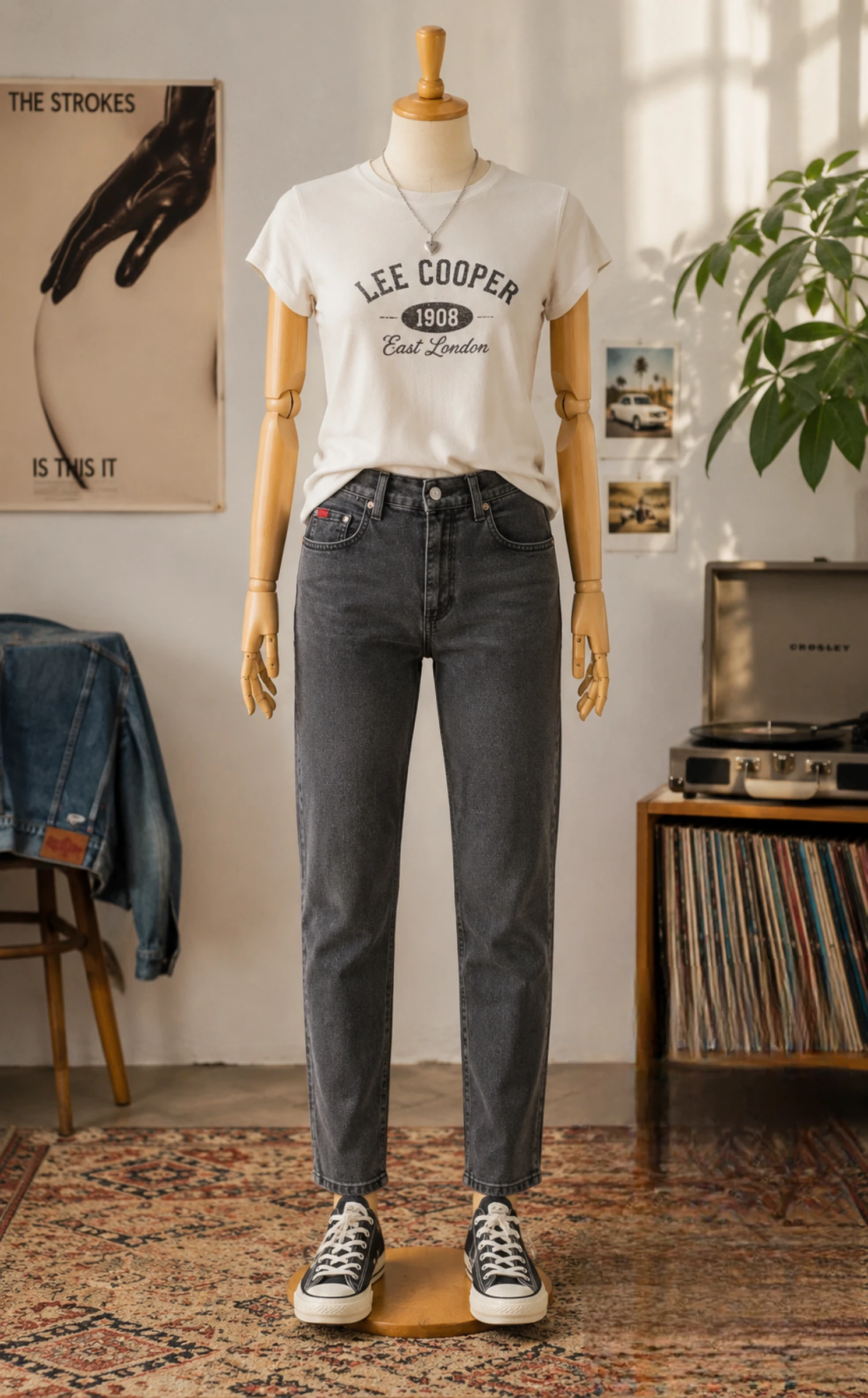 Lee Cooper Jeans TFr34/TXS-Modelo LC15-Corte Afilado e Cintura Alta - Cinza Escuro - em OT – photo 2